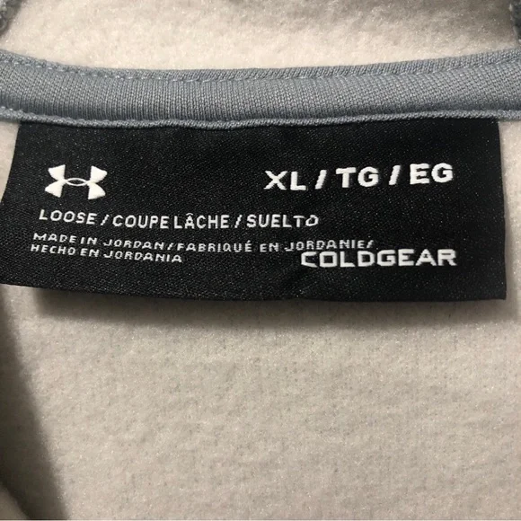 Under Armour Coldgear Hoodie Women XL Gray Jersey Embroidered Logo Activewear - Picture 5 of 8